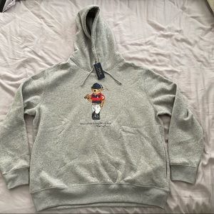 Polo Bear Ralph Lauren Hoodie - Gray - NEW 2XL